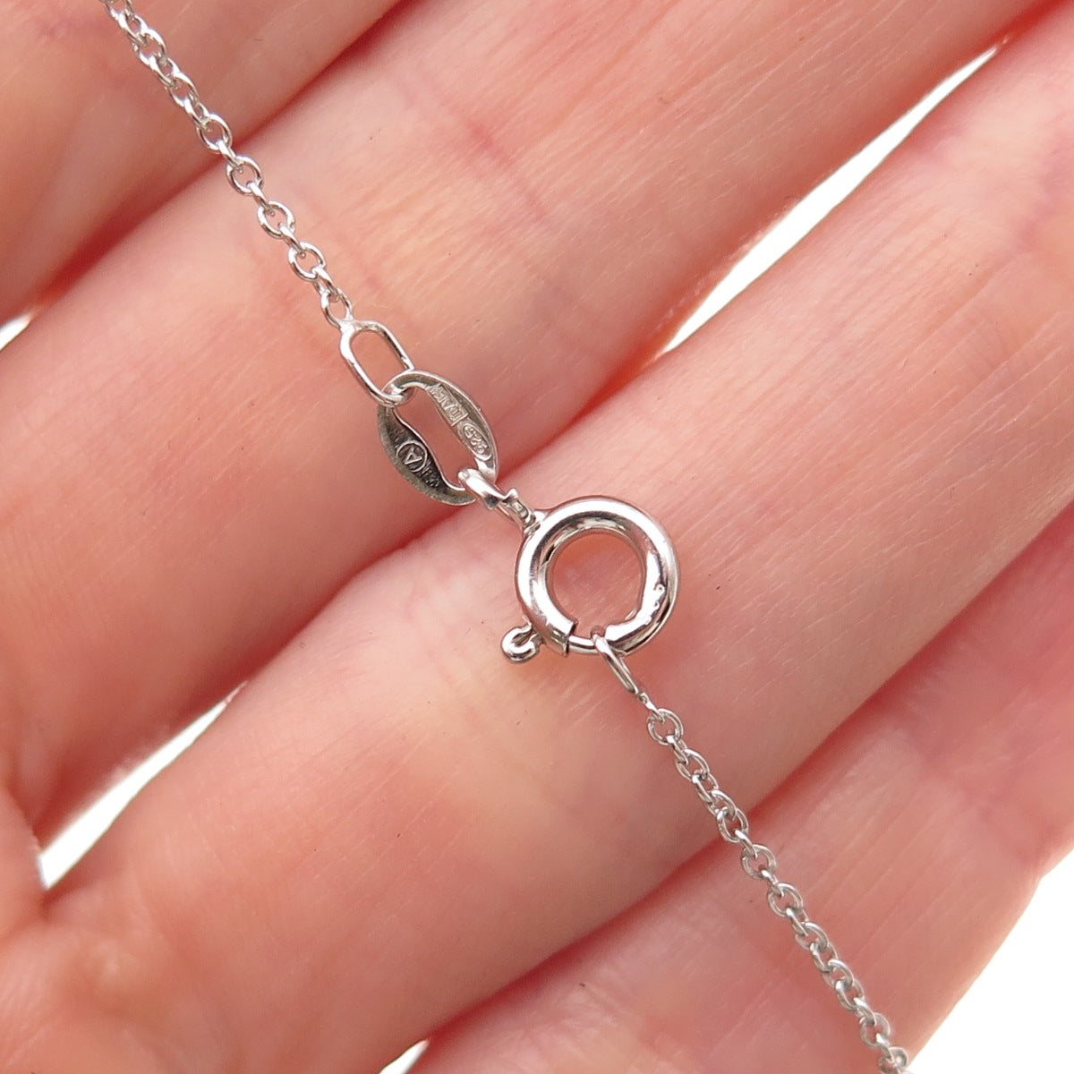 925 Sterling Silver Round-Cut C Z Floral Cross Cable Chain Necklace 18"