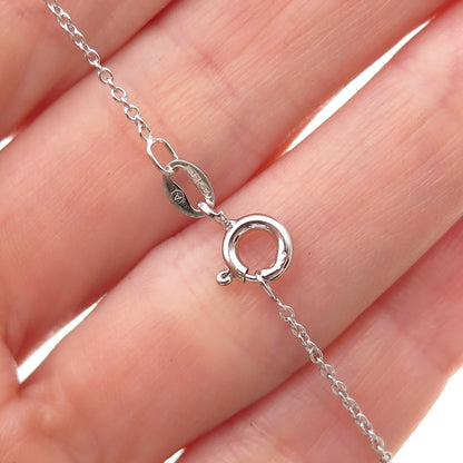 925 Sterling Silver Round-Cut C Z Floral Cross Cable Chain Necklace 18"