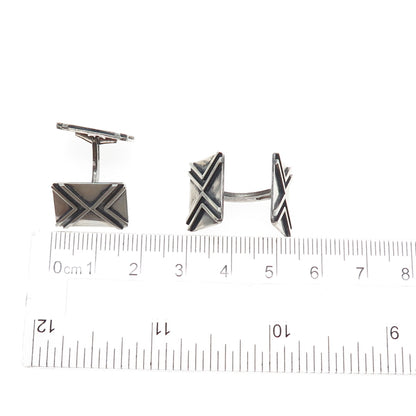 800 Silver Vintage Modernist Arrow Oxidized Cufflinks