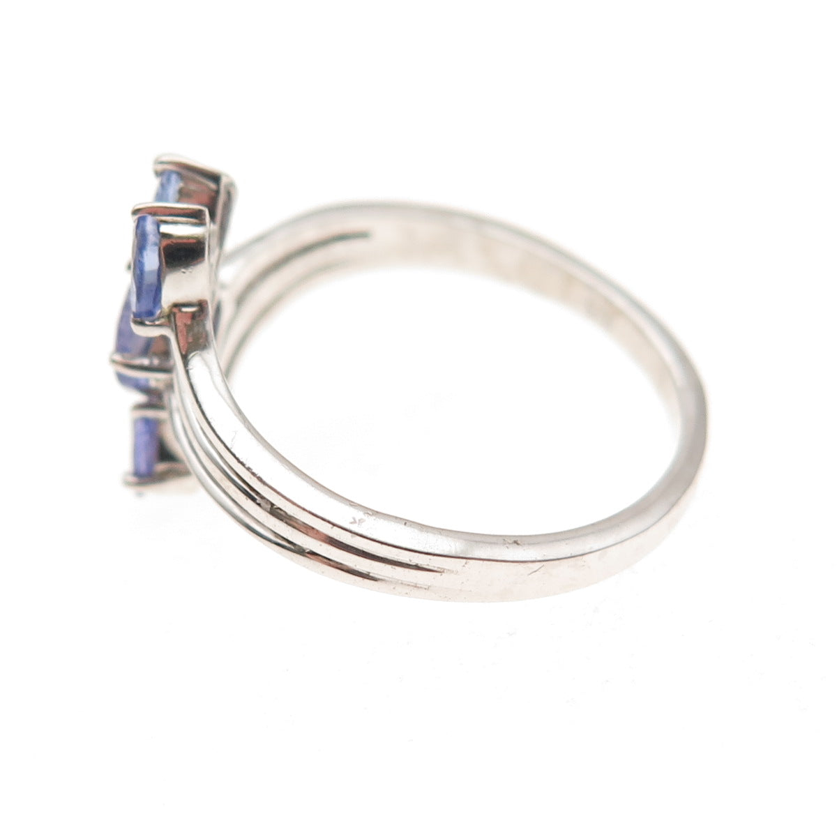Chuck Clemency 925 Sterling Silver Real Tanzanite Bypass Ring Size 8