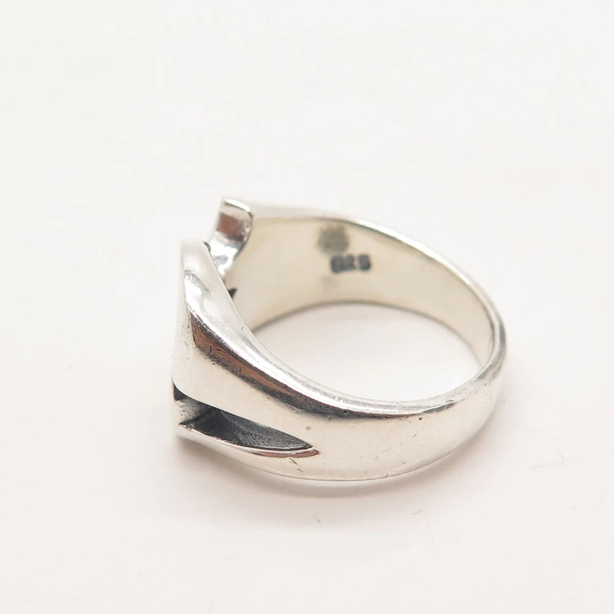 925 Sterling Silver Vintage Modernist Ring Size 5.75