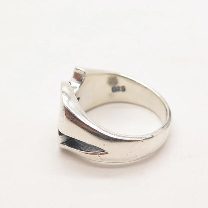 925 Sterling Silver Vintage Modernist Ring Size 5.75