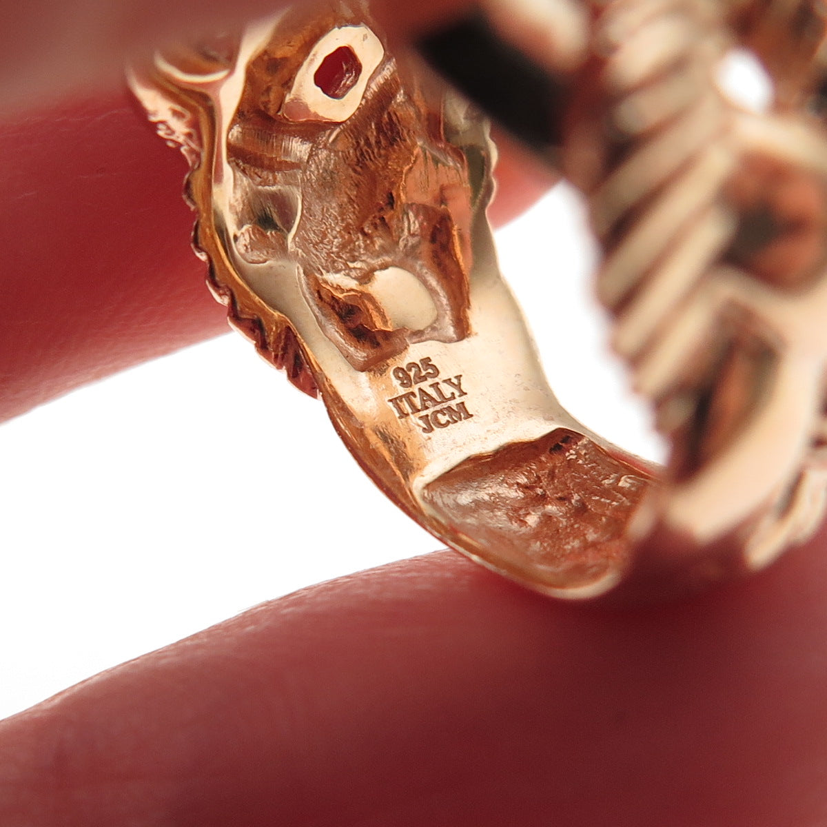 JCM Jacmel Mauritius 925 Sterling Silver Gold Plated Woven Ring Size 6.25