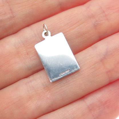 925 Sterling Silver Red Enamel Yourself Is Sexy Minimalist Charm Pendant