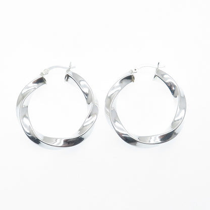 925 Sterling Silver 35mm Twisted Hoop Earrings