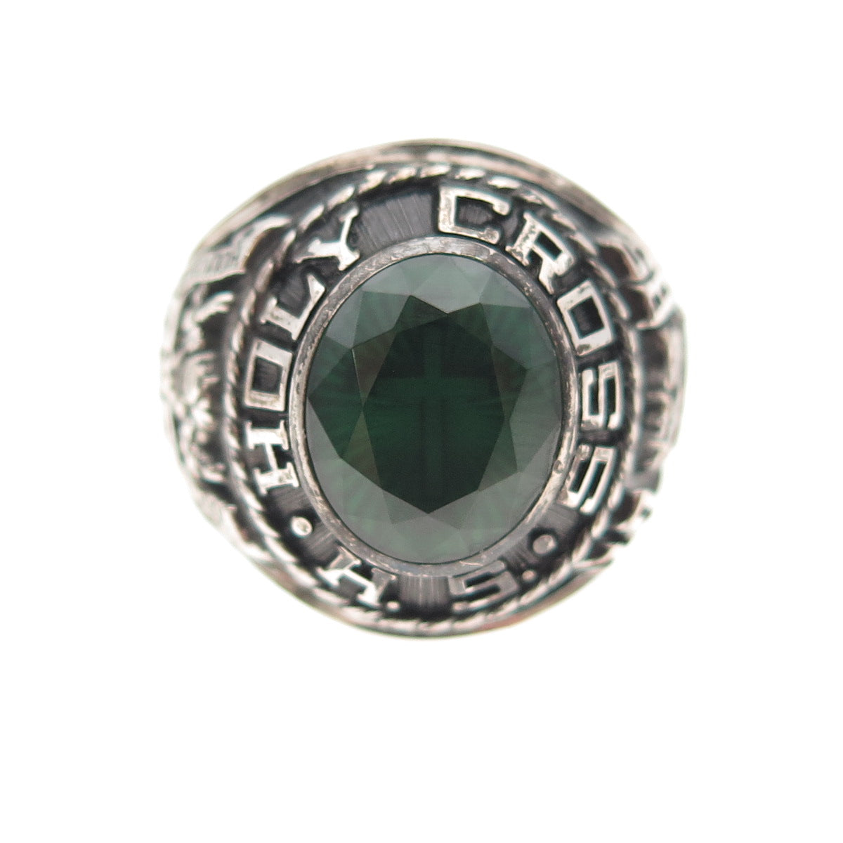 Josten 925 Sterling Silver Vintage C Z Holy Cross High School Ring Size 9