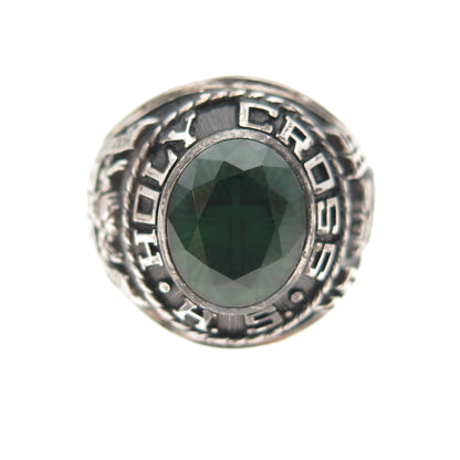 Josten 925 Sterling Silver Vintage C Z Holy Cross High School Ring Size 9