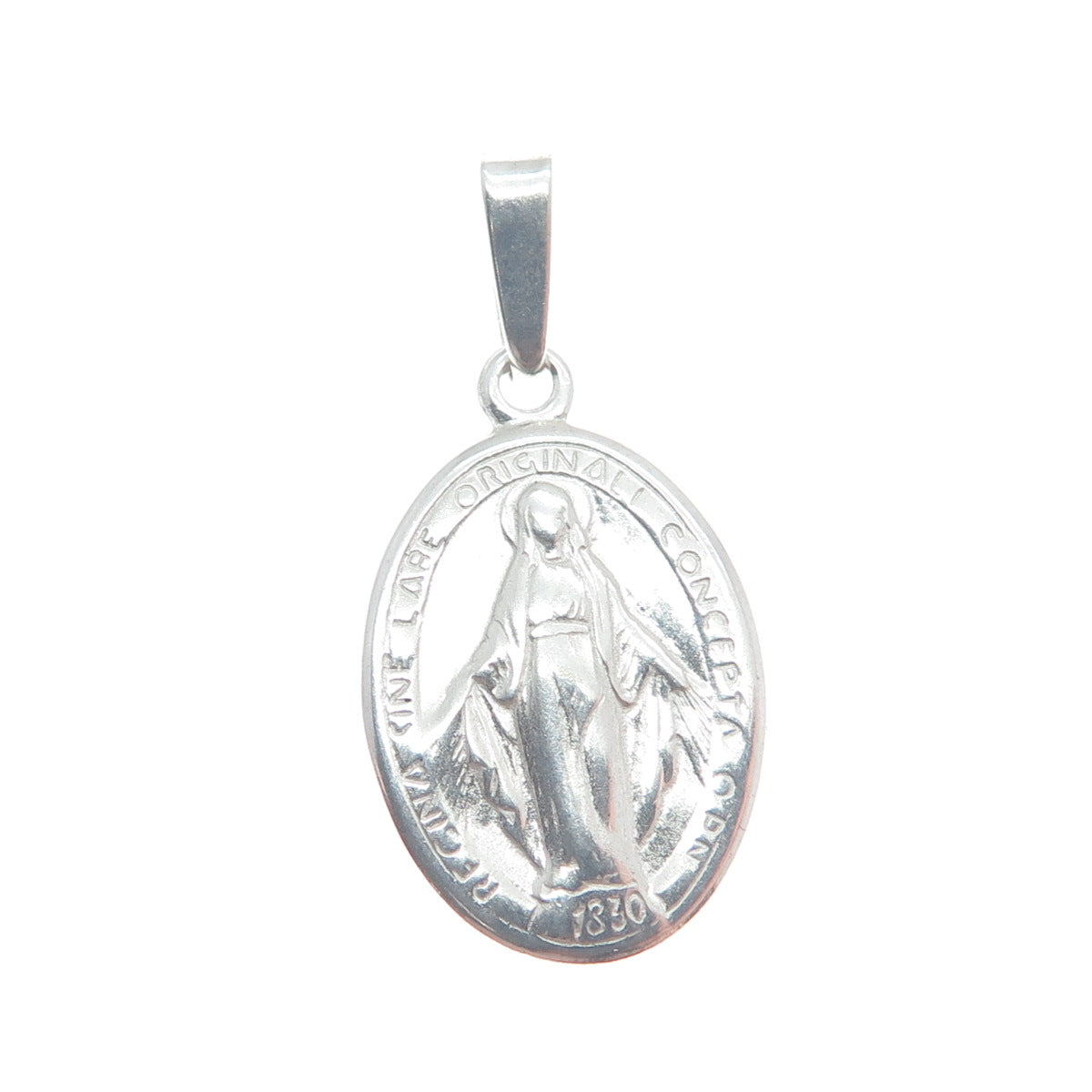 HAN 925 Sterling Silver Vintage 1830 St. Regina Medal Religious Pendant