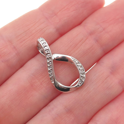 BGE Bradford 925 Sterling Real Diamond I Love You Forever Infinity Mini Pendant