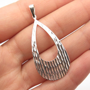 925 Sterling Silver Textured Drop Pendant