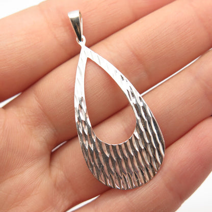 925 Sterling Silver Textured Drop Pendant