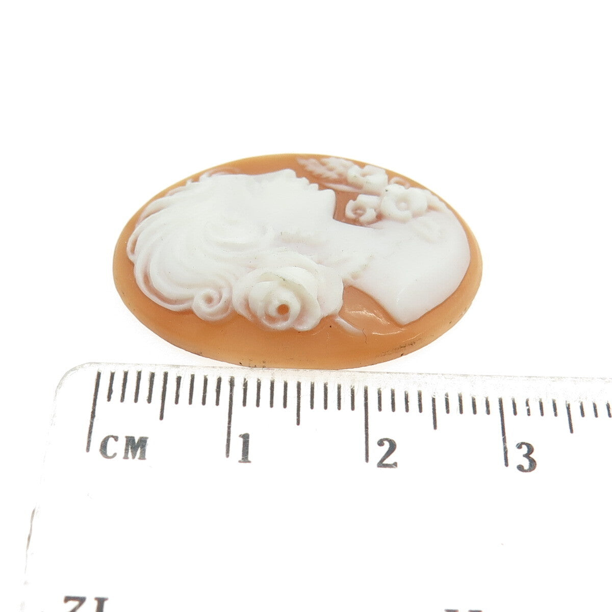 Antique Victorian Real Carved Mother-of-Pearl Floral Lady Cameo