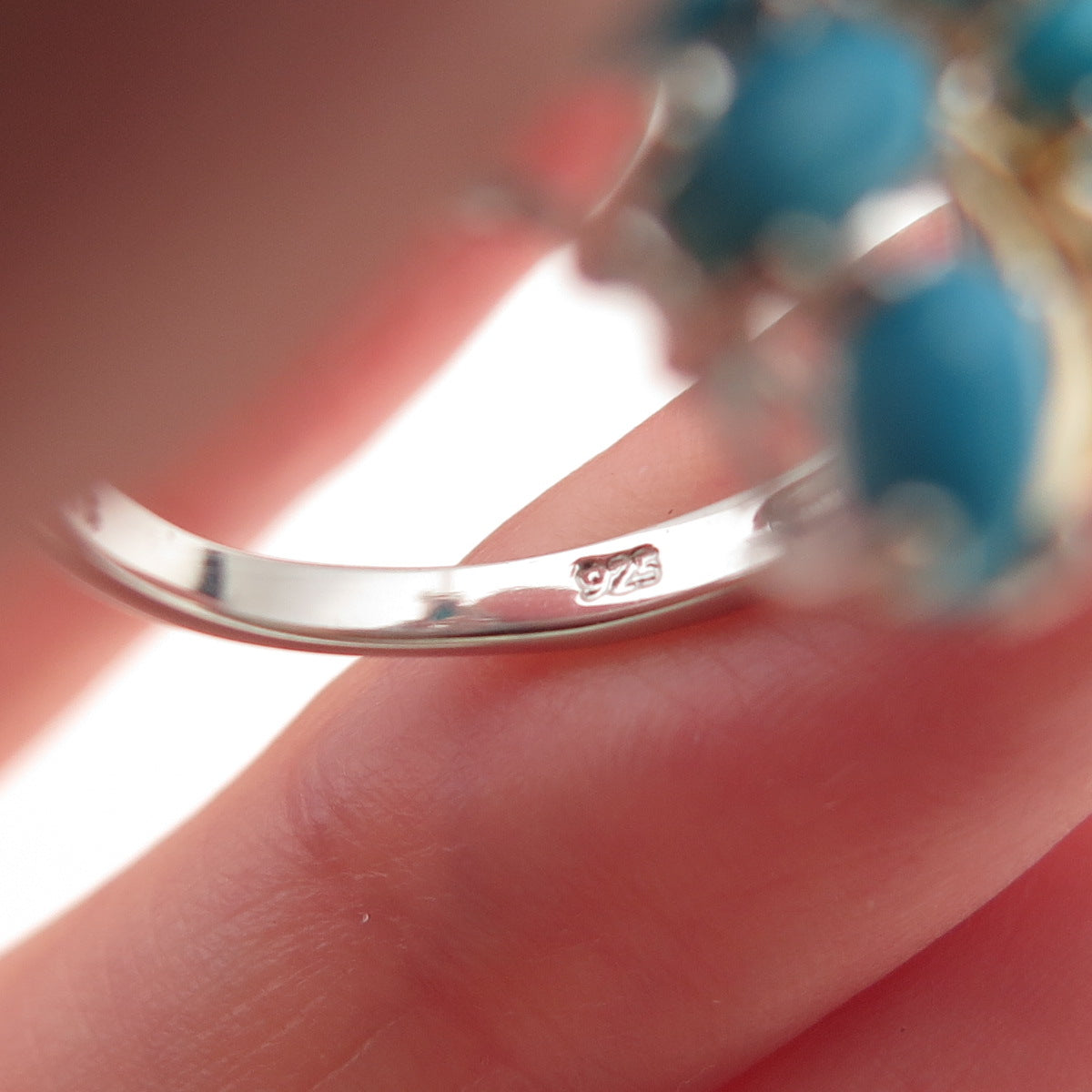 Chuck Clemency 925 Sterling 2-Tone Real Sleeping Beauty Turquoise Ring Size 8.25