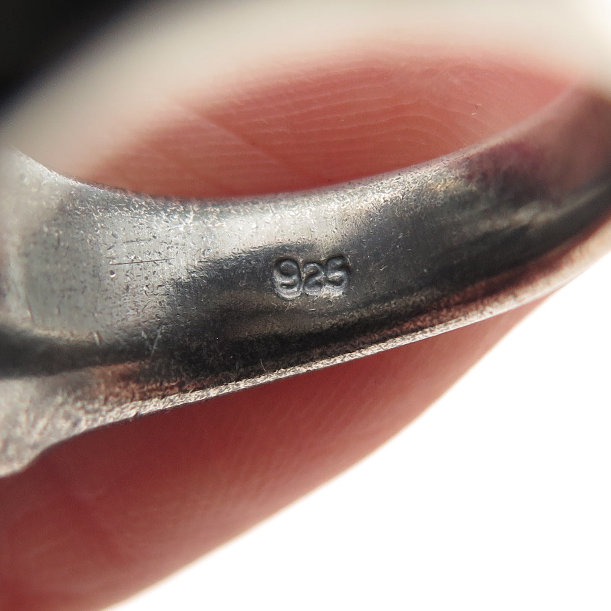925 Sterling Silver Vintage Modernist Oxidized Statement Ring Size 7