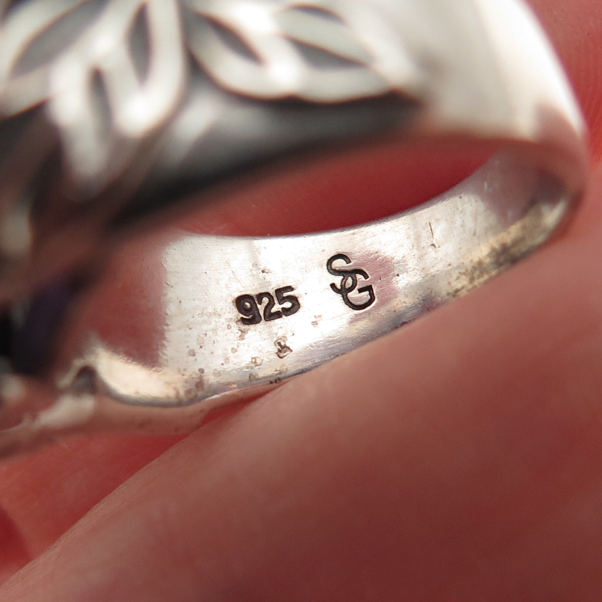 Seiden Gang Sterling Silver Vintage Real Amethyst & C Z Butterfly Ring Size 8
