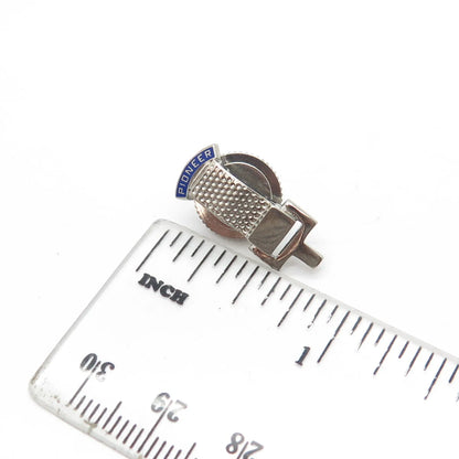 925 Sterling Silver Vintage Dieges & Clust Enamel Pioneer Lapel Pin