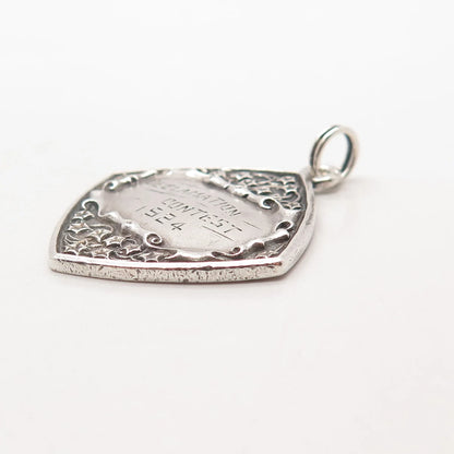 925 Sterling Silver Vintage Wendell & Co. "Declamation Contest 1924" Pendant