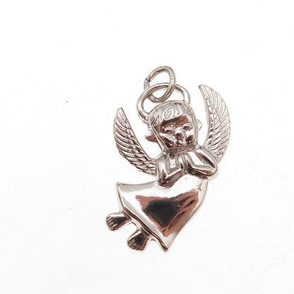 925 Sterling Silver Vintage Baby Angel Charm Pendant