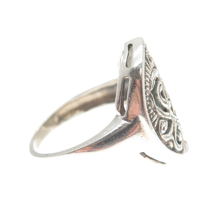 925 Sterling Silver Vintage Celtic Tribal Ring Size 7.75