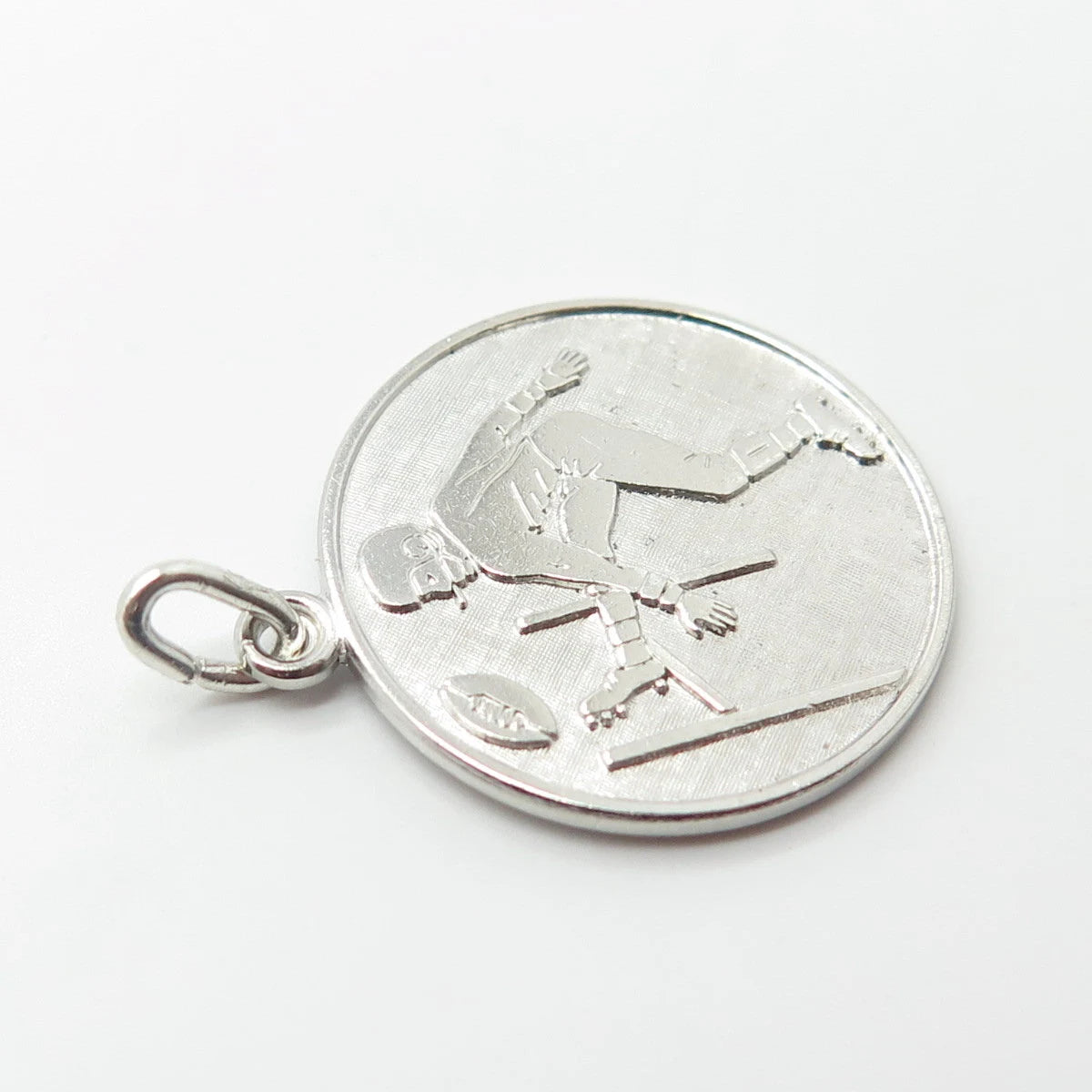 925 Sterling Silver Vintage Wells American Football Player Charm Pendant