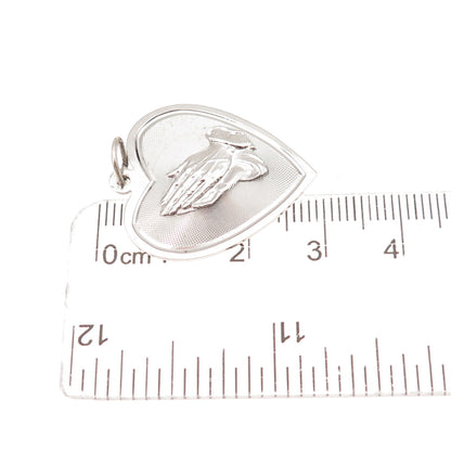 Town & Country 925 Sterling Silver Vintage Prayer Hands Heart Charm Pendant