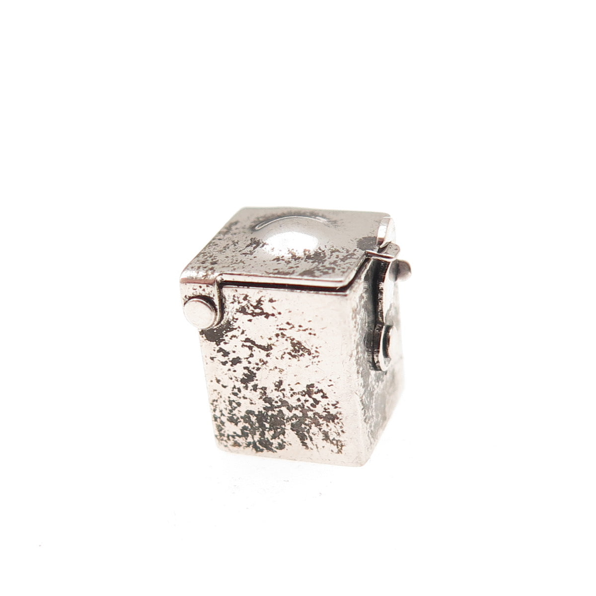 925 Sterling Silver Antique Art Deco Enamel Jack in the Box Open Charm Pendant
