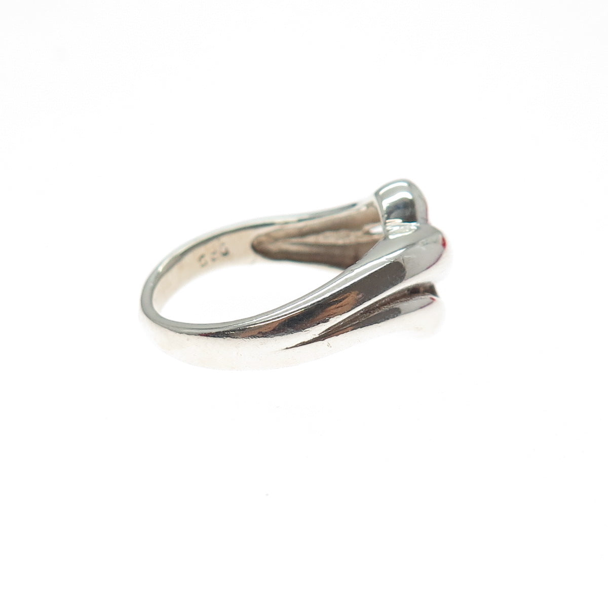 925 Sterling Silver Vintage Modernist Bypass Ring Size 7.5
