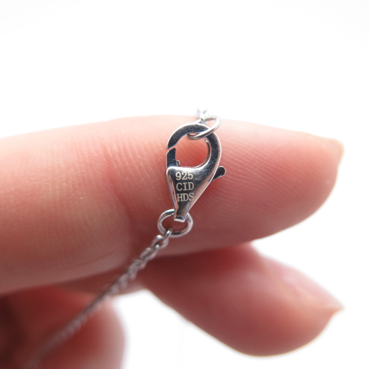 925 Sterling Silver C Z By The Yard Rolo Chain Necklace 17"