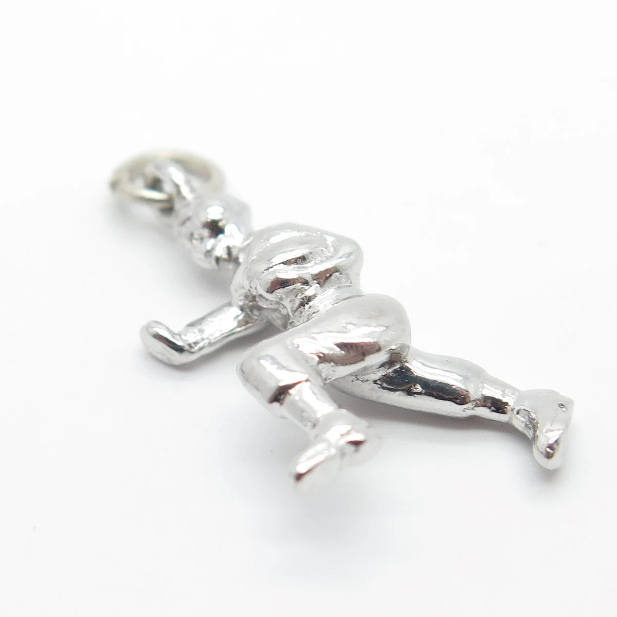 925 Sterling Silver Vintage American Football Player Charm Pendant