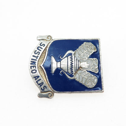 N.S. Meyer Inc Sterling Antique WWII Enamel Air Corps Technical School Brooch