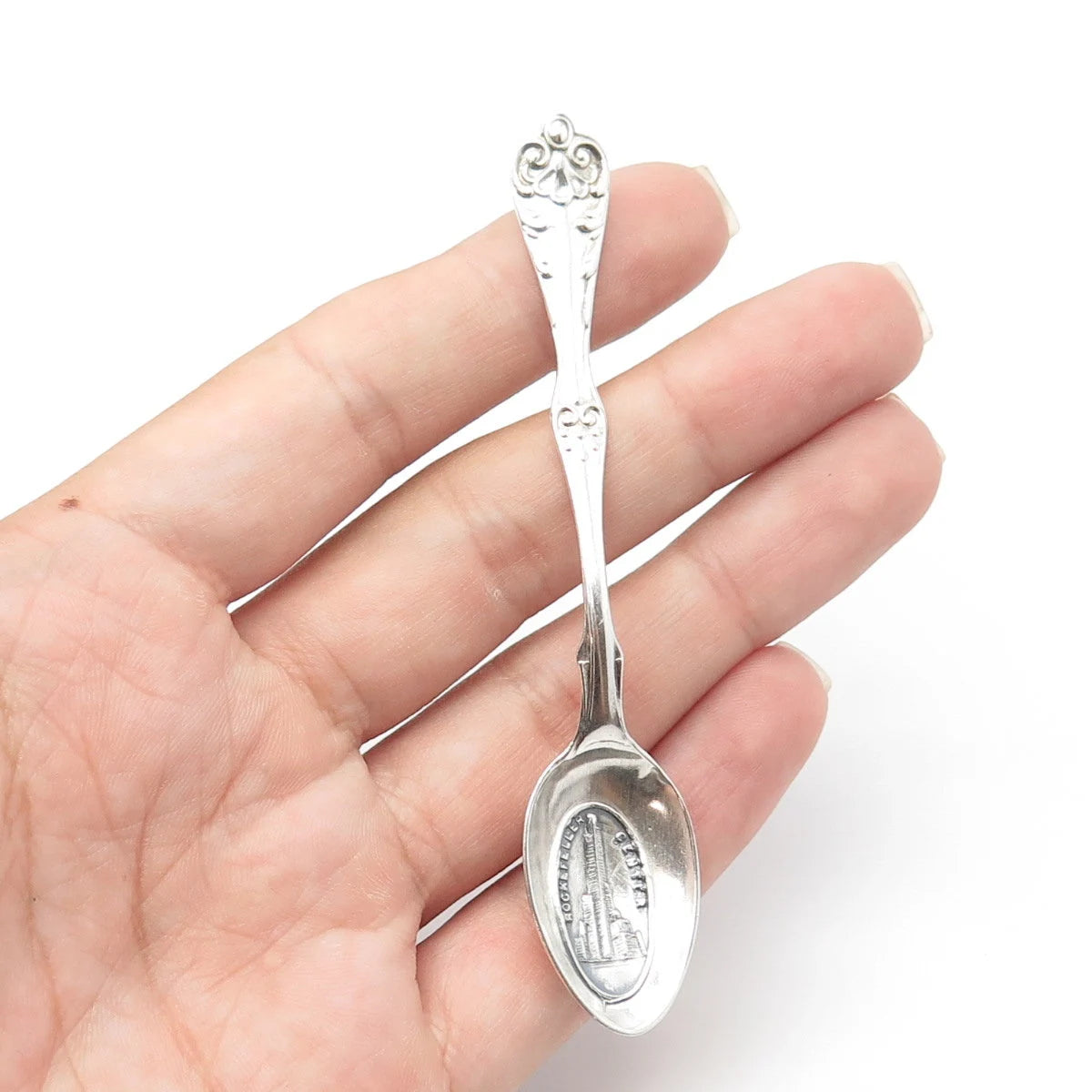 925 Sterling Silver Antique Art Deco Rockefeller Center Coffee Spoon