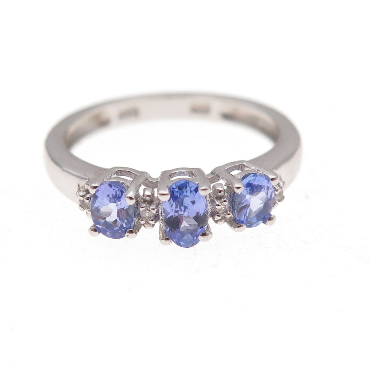 Chuck Clemency 925 Sterling Silver Real Diamond & Tanzanite Ring Size 6.25
