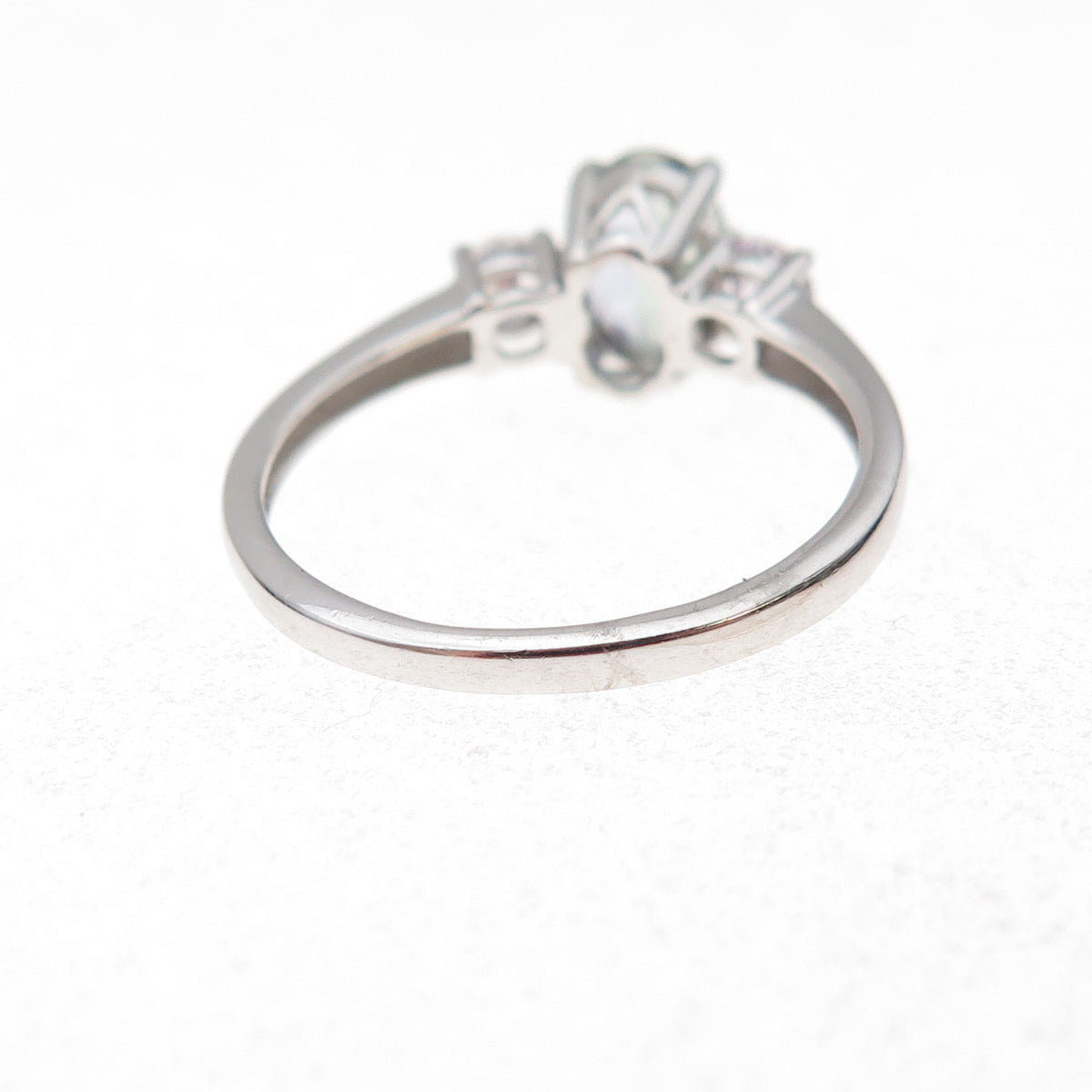 Chuck Clemency 925 Sterling Silver Real Iolite & White Topaz Ring Size 8