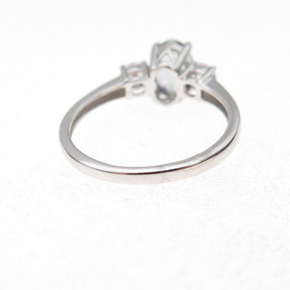 Chuck Clemency 925 Sterling Silver Real Iolite & White Topaz Ring Size 8