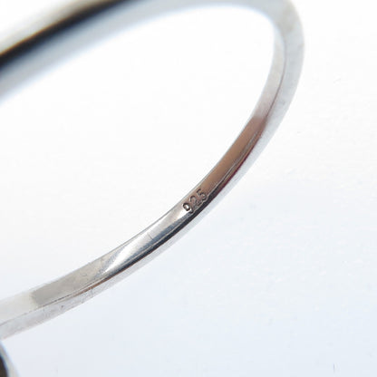 925 Sterling Silver Round-Cut C Z Heart Bypass Ring Size 6.75