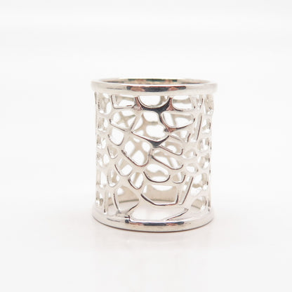 925 Sterling Silver DBJ Cutout Wide Band Ring Size 5.25