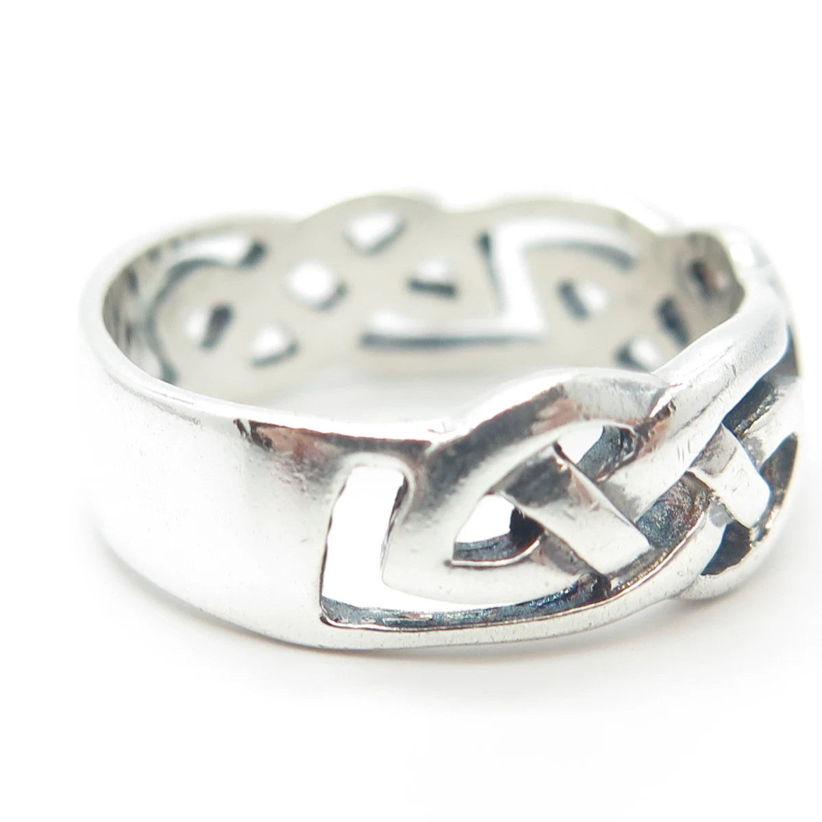 925 Sterling Silver Vintage Celtic Band Ring Size 12.5