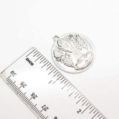 925 Sterling Silver Vintage First Holy Communion Symbol Pendant