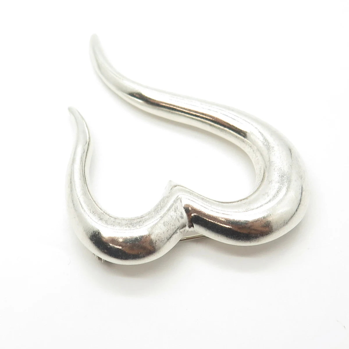 925 Sterling Silver Vintage Mexico Open Heart Pin Brooch