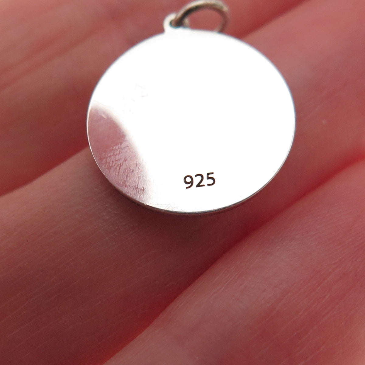 925 Sterling Silver Yellow Enamel Astonished Emoji Face Charm Pendant