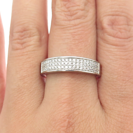 925 Sterling Silver Pave C Z Ring Size 9.75