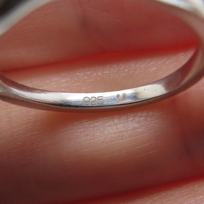 925 Sterling Silver Round-Cut C Z Wavy Promise Ring Size 7
