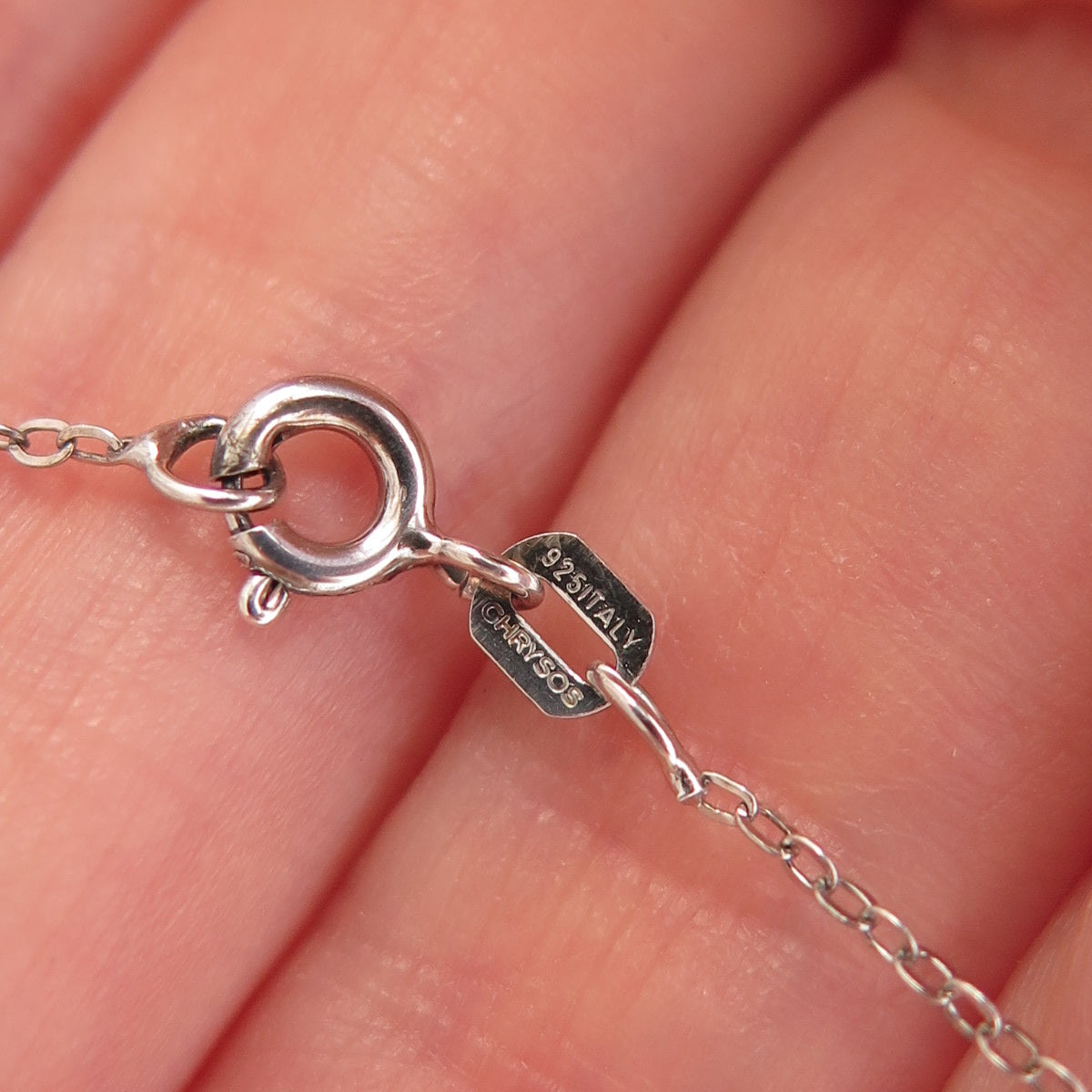 Chuck Clemency 925 Sterling Silver Real Iolite Cable Chain Necklace 20"