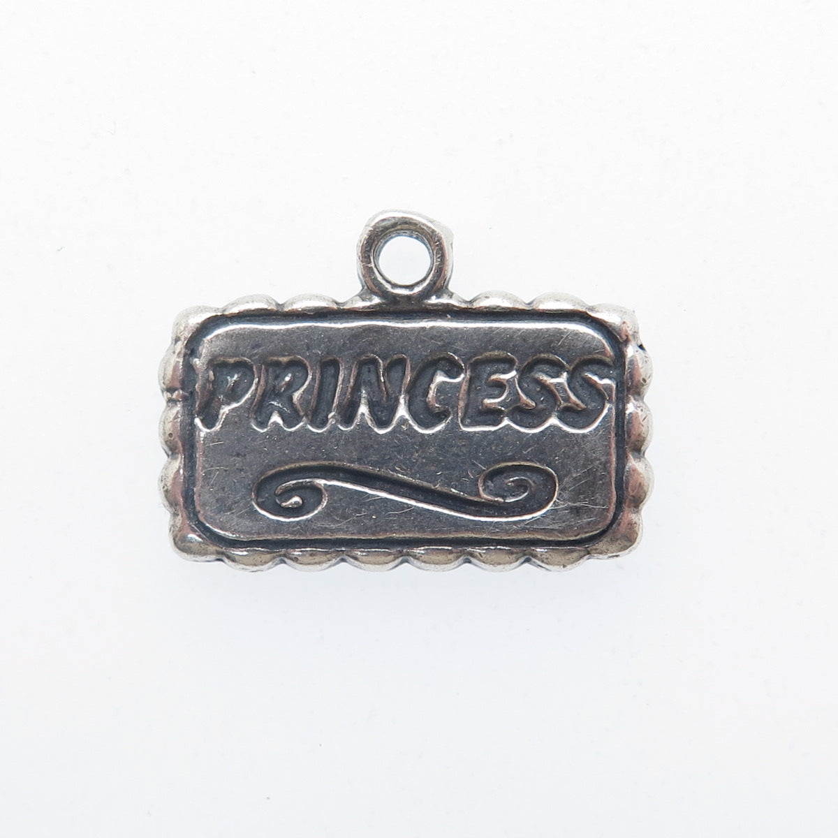 SUNDANCER 925 Sterling Silver Vintage Princess Minimalist Charm Pendant
