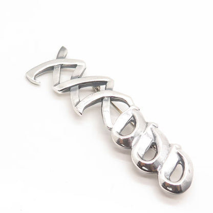 925 Sterling Silver Vintage Mexico "XO" Hugs & Kisses Pin Brooch