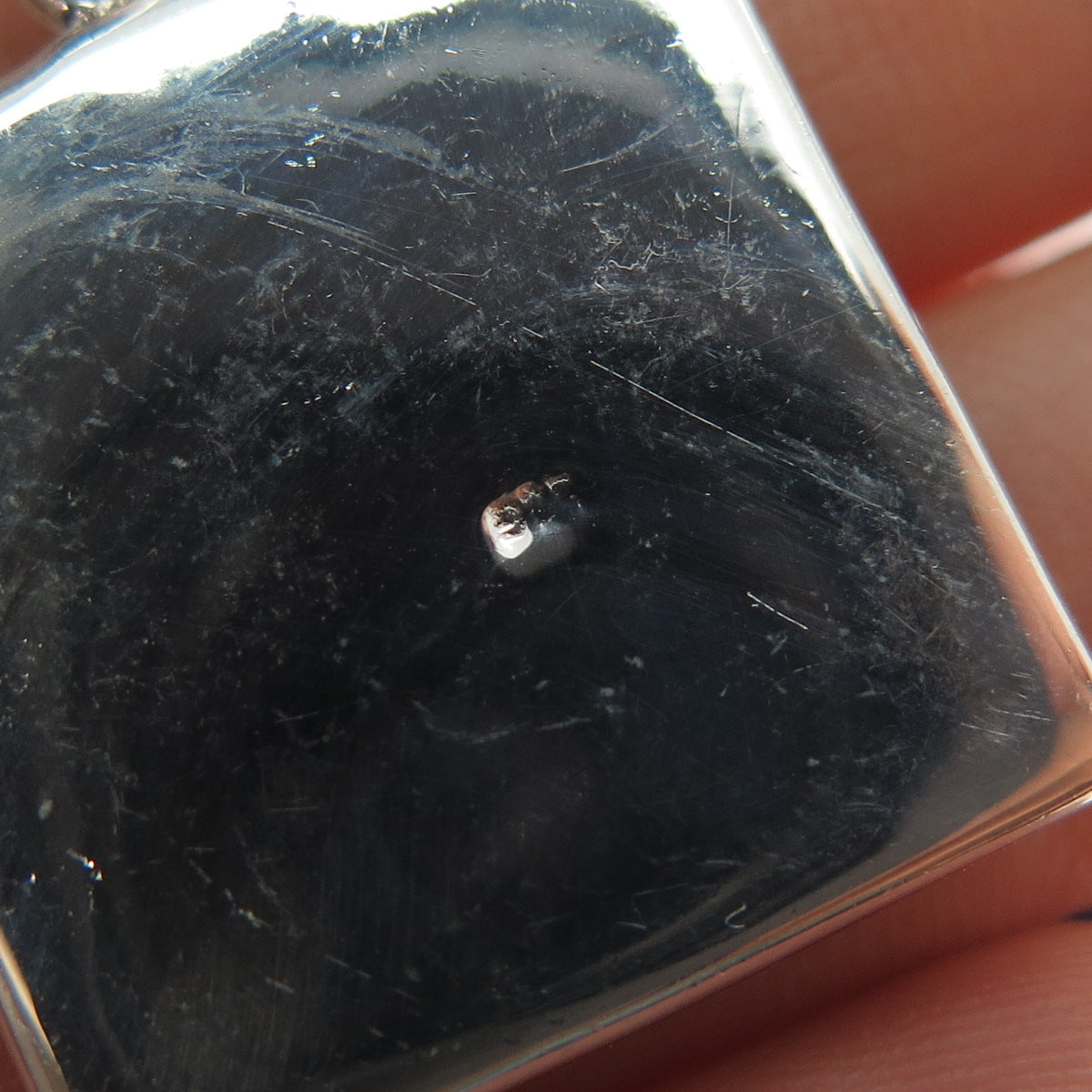 925 Sterling Silver Vintage Real MOP & Black Onyx Modernist Charm Pendant