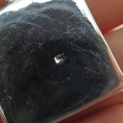 925 Sterling Silver Vintage Real MOP & Black Onyx Modernist Charm Pendant