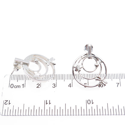 925 Sterling Silver Vintage Dragonfly Butterfly Heart Multi-Circle Earrings