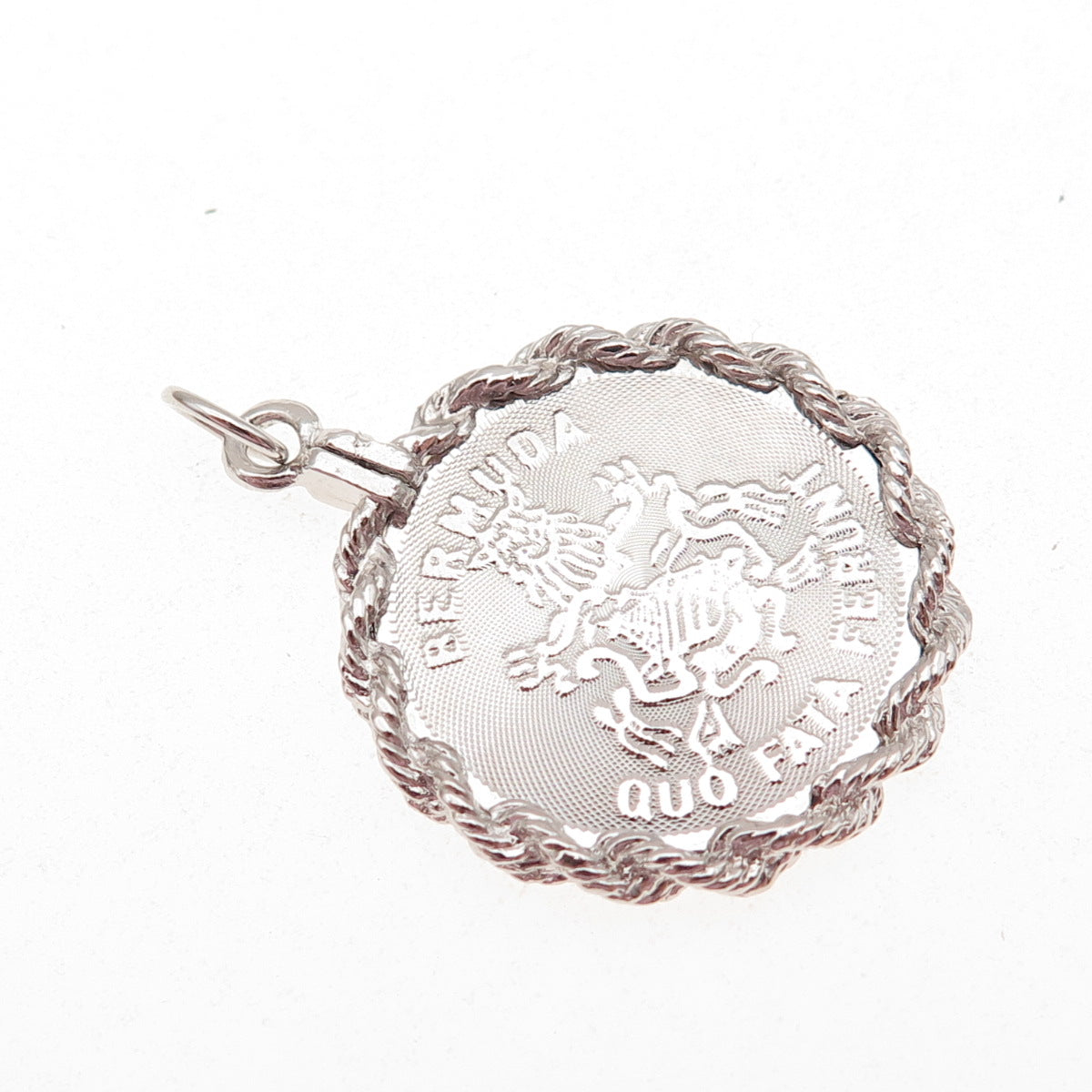 CREA 925 Sterling Silver Vintage Bermuda Coat of Arms Charm Pendant