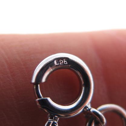 925 Sterling Silver Vintage Triple Bismark Rolo Link Bracelet 6.75"